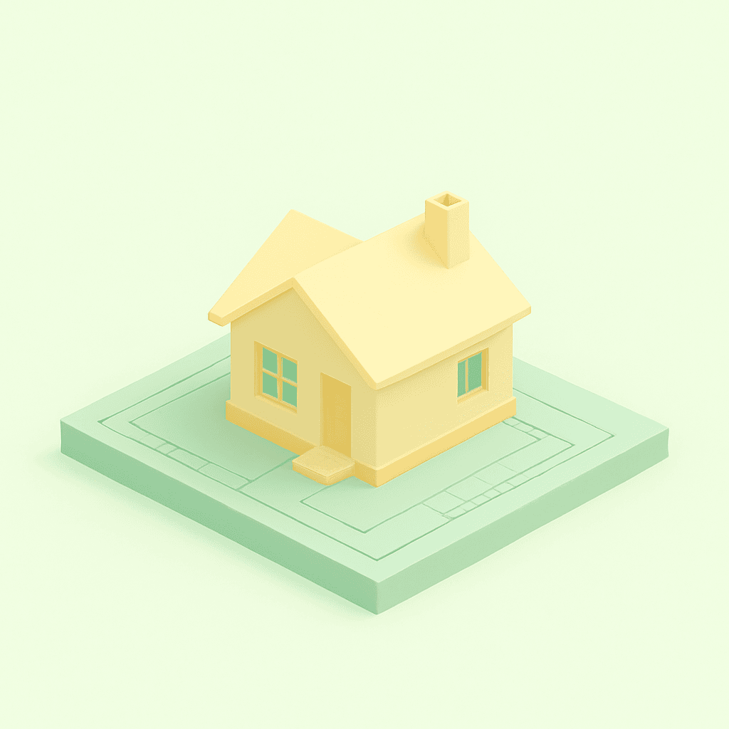 Building blueprint with digital checkmarks